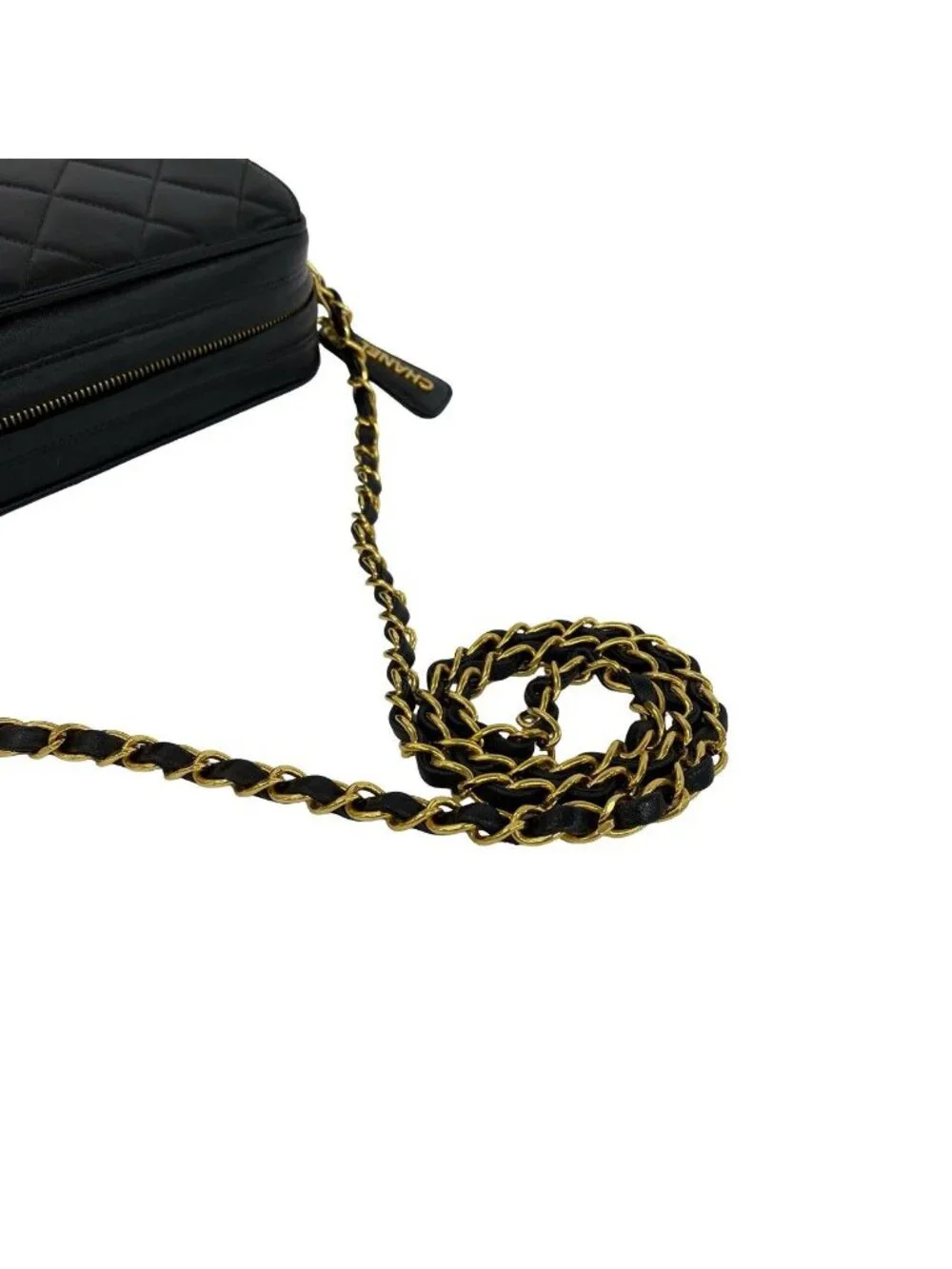 Chanel Box Card with Number 3 Quilted CC Logo Lambskin Shoulder Bag Black